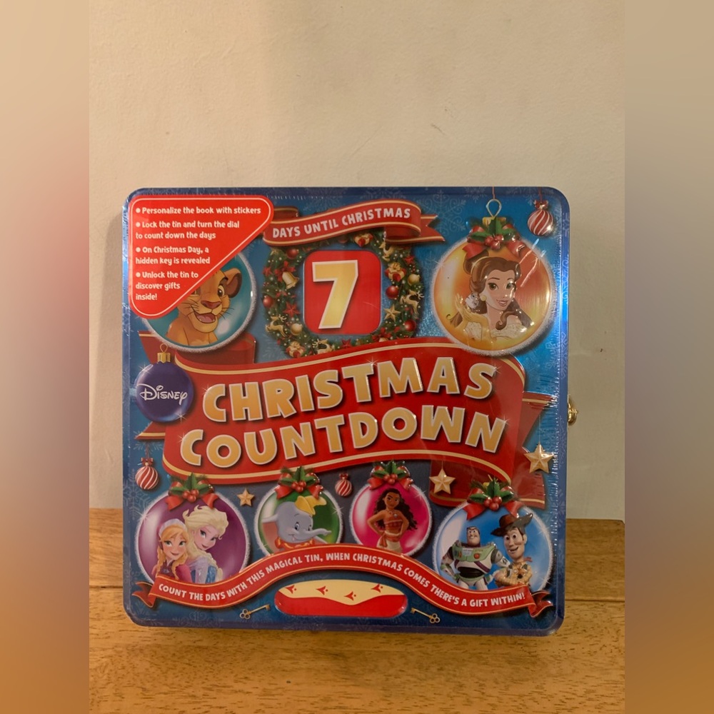 Disney 7 Day Countdown To Christmas Tin Advent Calendar New Sealed